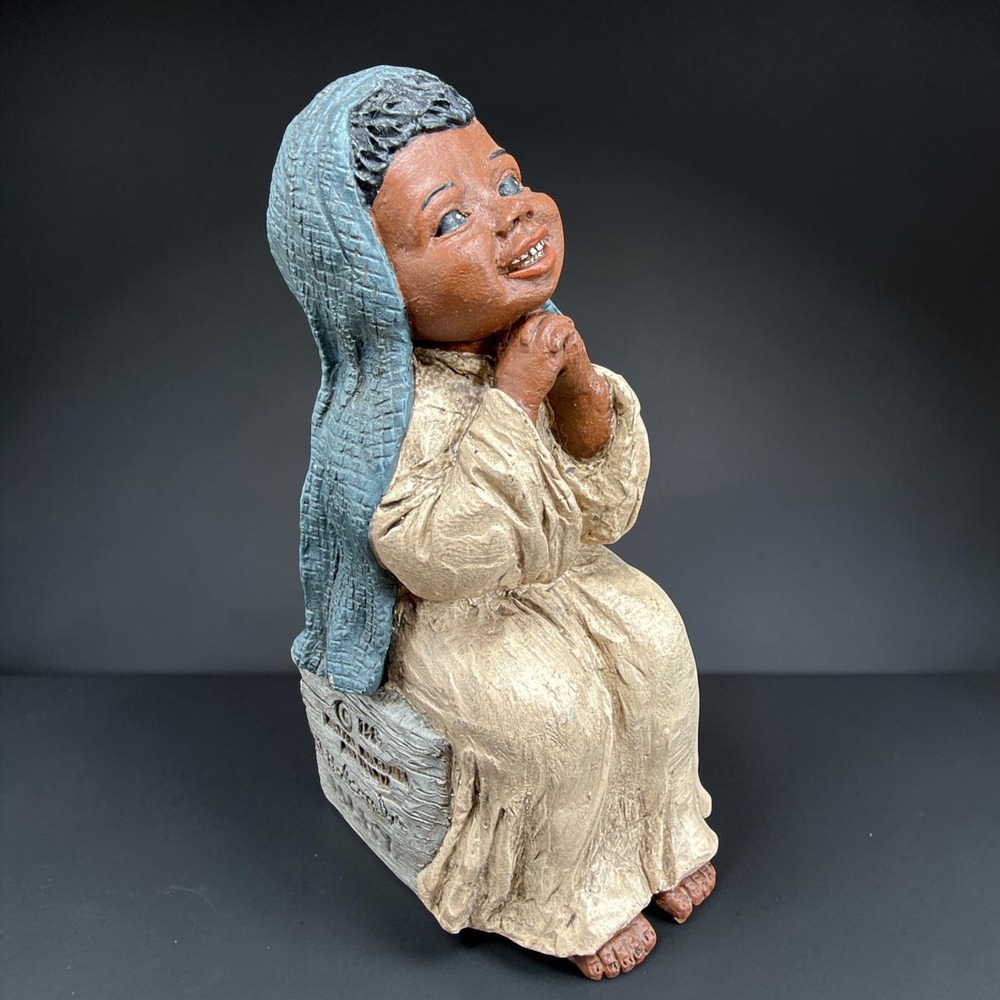 Martha Holcombe God Is Love Mary Figurine 1989 Vintage Folk Art Decor 4.5inch